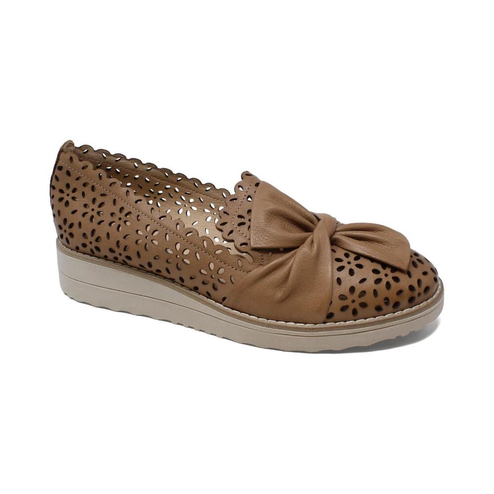 NEW DJANGO & JULIETTE women's omilla slip-on in dark tan-vanilla sole leather